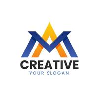 Letter am creative logo design vector