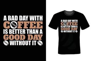 diseño de camiseta de café, vintage, tipografía vector