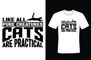 Cat T shirt design, vintage, typography vector