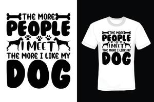diseño de camiseta de perro, vintage, tipografía vector