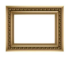 Golden vintage style vector frame isolated on black background.