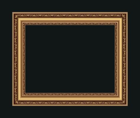 Golden antique frame for your picture. Vector illustration.