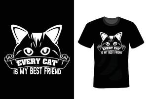 Cat T shirt design, vintage, typography vector