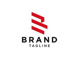 logotipo abstracto de la letra inicial r. estilo lineal rojo aislado sobre fondo blanco. utilizable para logotipos de negocios, tecnología y marca. elemento de plantilla de diseño de logotipo de vector plano.