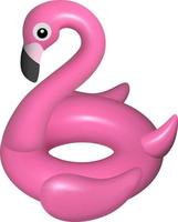 isolated flamingo swimming ring. inflatable flamingo vector