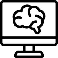 monitor brain vector illustration on a background.Premium quality symbols.vector icons for concept and graphic design.