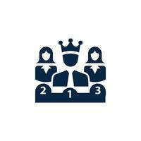 Award, business rank, success, team, winner, crown on head icon is full editable vector