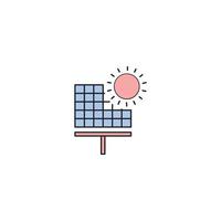 icono de panel solar de energía renovable vector