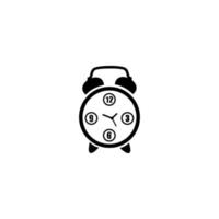 Digital table clock black icon vector