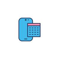 digital mobile calender icon vector