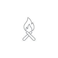 camping Bonfire wood fire icon vector