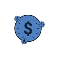 icono de dinero de tiempo, el tiempo es dinero vector