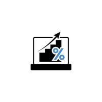 Business growth analysis chart icon vector
