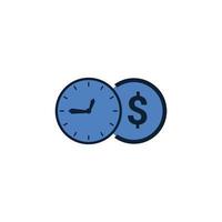 icono de dinero de tiempo, el tiempo es dinero vector