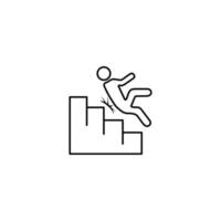 vector de icono de accidente de escalera