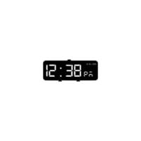 Digital table clock black icon vector