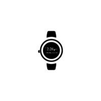 smart android watch, hand clock black icon vector