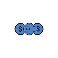 time money icon, time is money vector