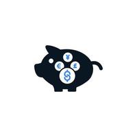 Cash, currency, money, piggy bank, save, save money icon vector