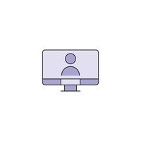 business video conference meeting icon vector