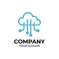 Cloud tech logo design vector