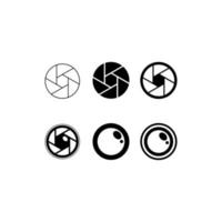 Camera Shutter Aperture Icon Set vector