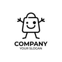 Happy shop logo design vector