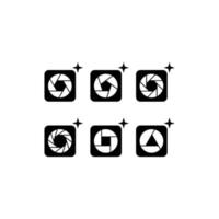 Camera Shutter Aperture Icon Set vector