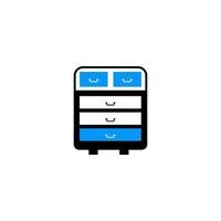 Business office file and paper self icon vector