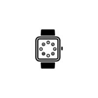 smart android watch, hand clock black icon vector