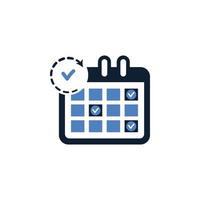 vector de icono de horario de calendario