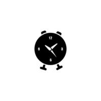 Digital table clock black icon vector