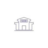 Financial Bank building icon vector