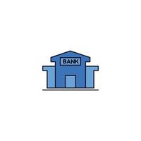 Financial Bank building icon vector