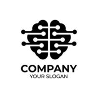 Brain tech logo design vector