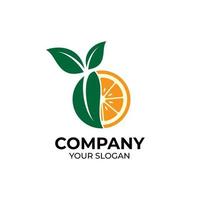 diseño de logotipo de fruta naranja vector