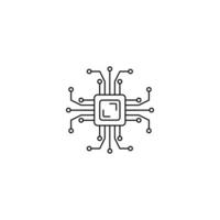 Ai artificial intelligence chip technology cpu Icon vector