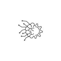 Artificial Intelligence gear technology icon vector