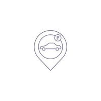 car parking location pin icon vector