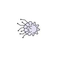 Artificial Intelligence gear technology icon vector