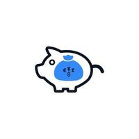 Cash, currency, money, piggy bank, save, save money icon vector