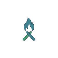 camping Bonfire wood fire icon vector