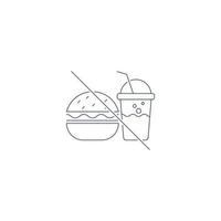 Drinks and burger fast food icon vector