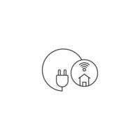 Technology home with power plug and wireless home icon vector