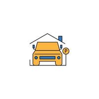 vector de icono de garaje de estacionamiento de automóviles