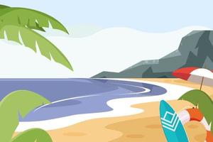 Summer beach elements background vector