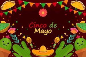 fondo de celebración del cinco de mayo con elemento de partículas vector