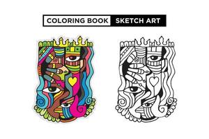 Vector design coloring book sketch art