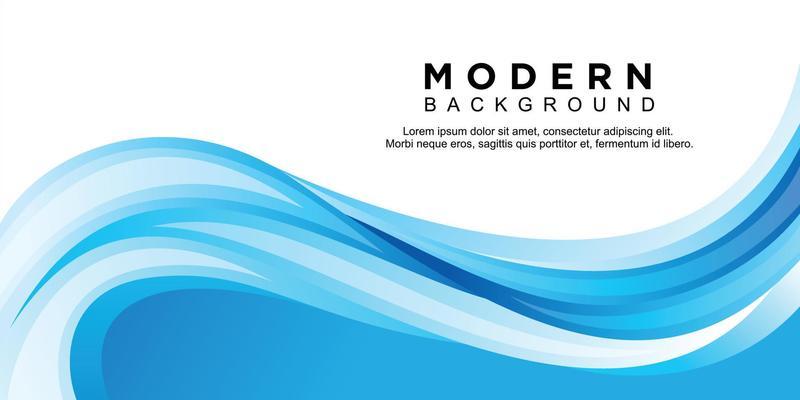 Abstract modern wavy blue background vector for banner and other design template