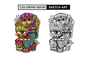 Vector design coloring book sketch art